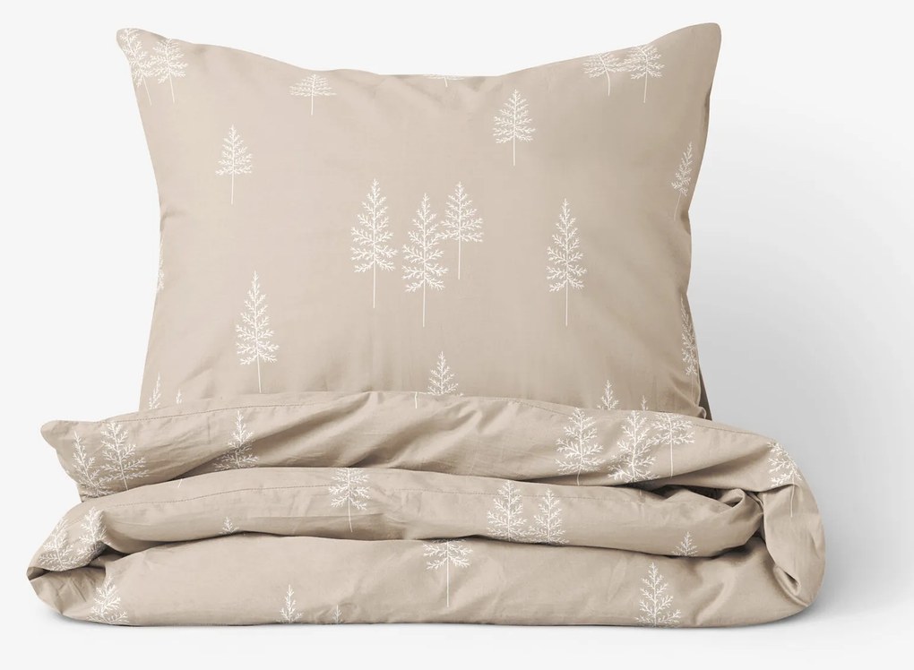 Goldea bavlnené posteľné obliečky - severské stromčeky 150 x 200 a 50 x 60 cm