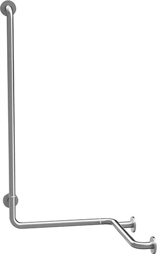 Bemeta Design HELP: Madlo, v tvare L, rohové, ľavé, skladané, s krytkou, nerez, mat - 301154022