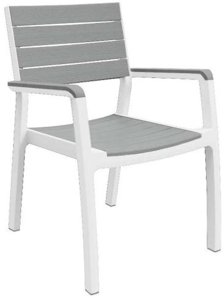 KETER HARMONY Záhradná stolička, 59 x 60 x 86 cm, biela/sivá 17201284