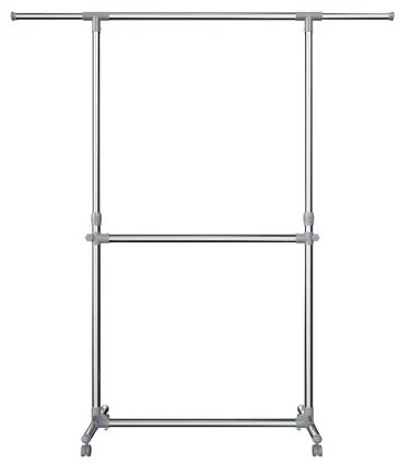 Mobilný stojanový vešiak LINEA strieborný