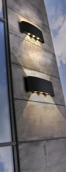 LED vonkajšie nástenné osvetlenie Ginna 3 tmavosivá