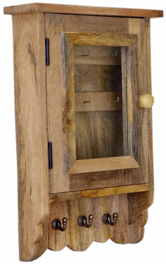 furniture-nabytek.cz - Skrinka na kľúče drevená 35x50x10 z mangového dreva