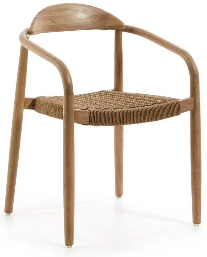 Drevená stolička s béžovým sedákom Kave Home Glynis