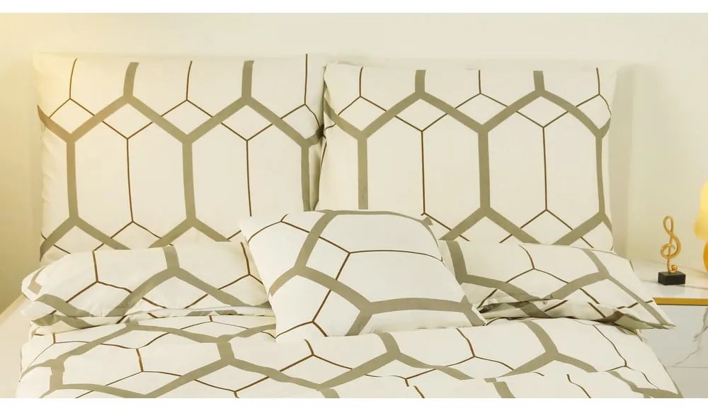 Krémovobiele 6-dielne obliečky na jednolôžko z mikrosaténu 140x200 cm Carter – My House