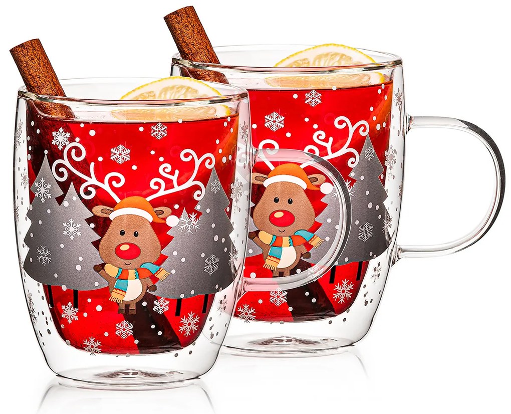 4Home Termo pohár Mug Reindeer Hot&Cool 270 ml, 2 ks