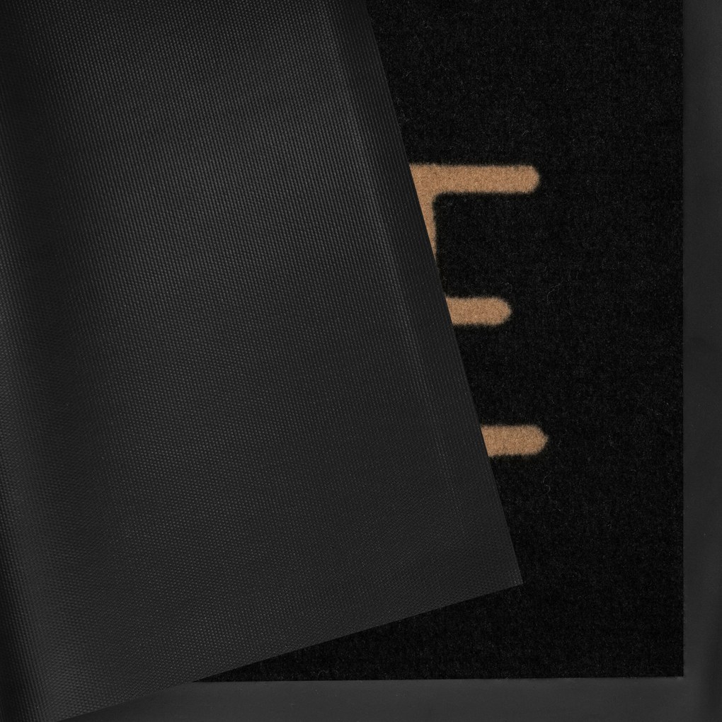Hanse Home Collection koberce Protiskluzová rohožka Printy 103802 Anthracite Beige - 45x75 cm