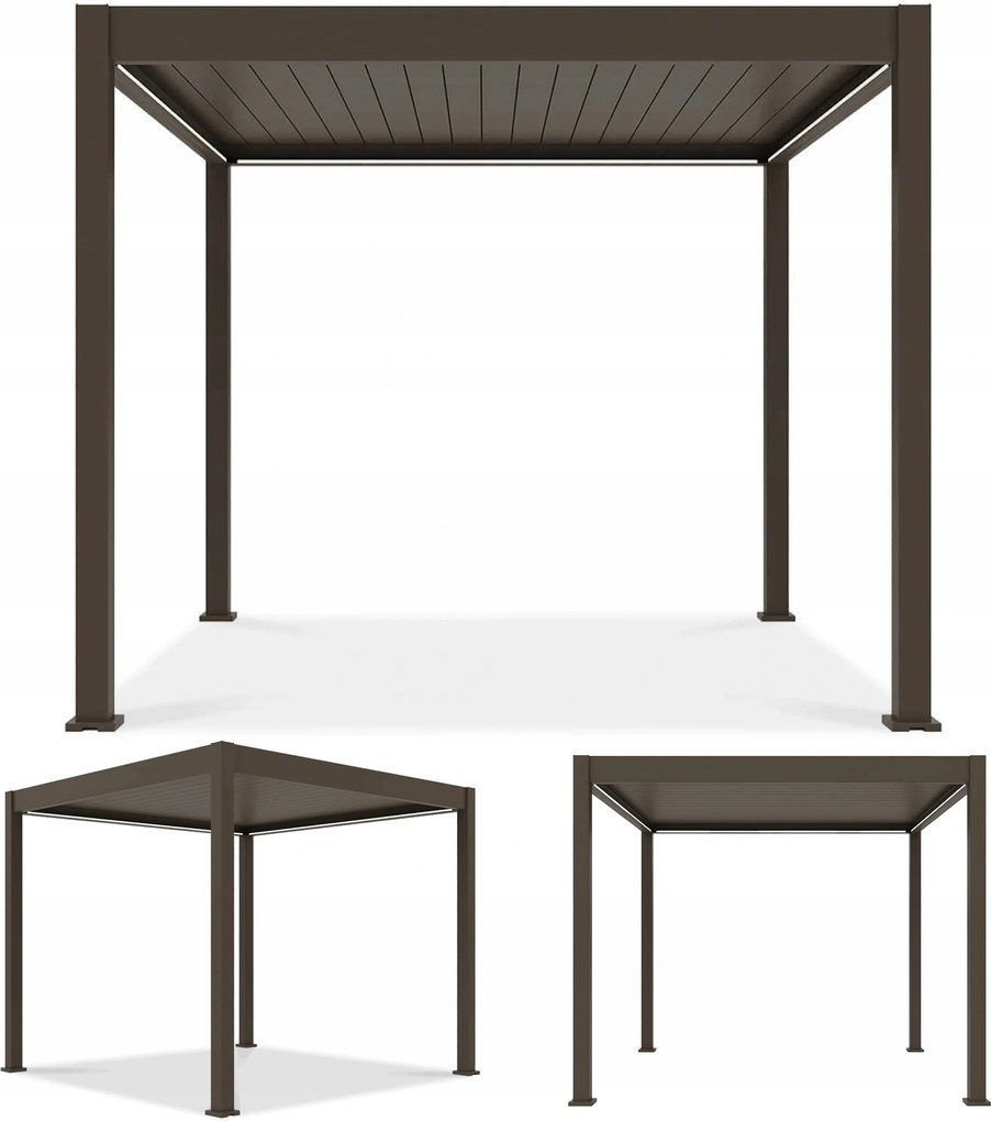 Záhradná pergola na terasu automatická Elegance 3x3 Led Gutroof