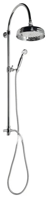 Mosadzná sprchová súprava v lesklo striebornej farbe s hlavovou sprchou a ručnou sprchou 142 cm Antea – Sapho