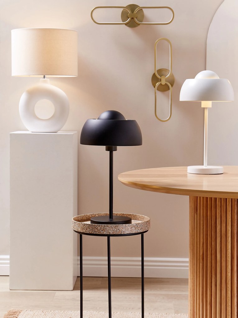 Keramická stolná lampa biela VENTA Beliani