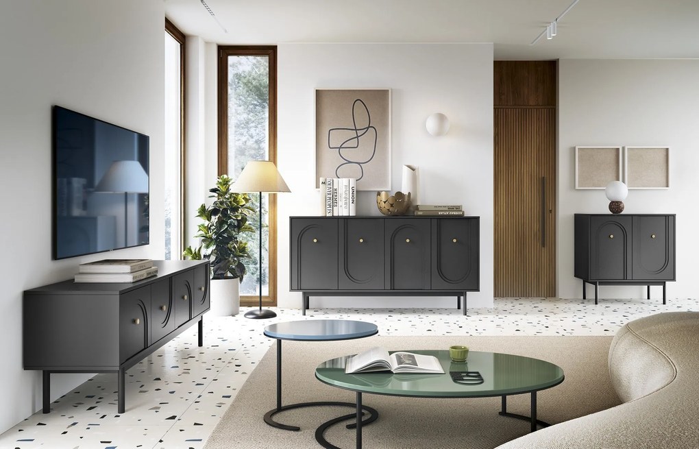 Nočný stolík Mazoma 41 cm čierny/zlatý