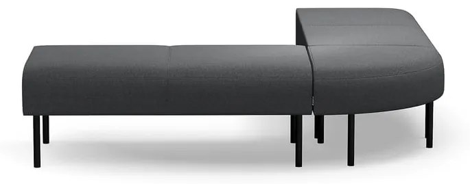 Rohová pohovka bez operadla VARIETY, vonkajší oblúk, látka Blues CSII, antracit