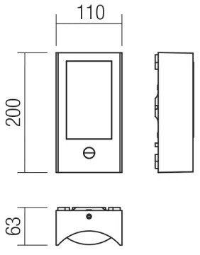 Redo 90487 - LED Vonkajšie nástenné svietidlo so senz. WARP LED/8W/230V IP44 hnedá