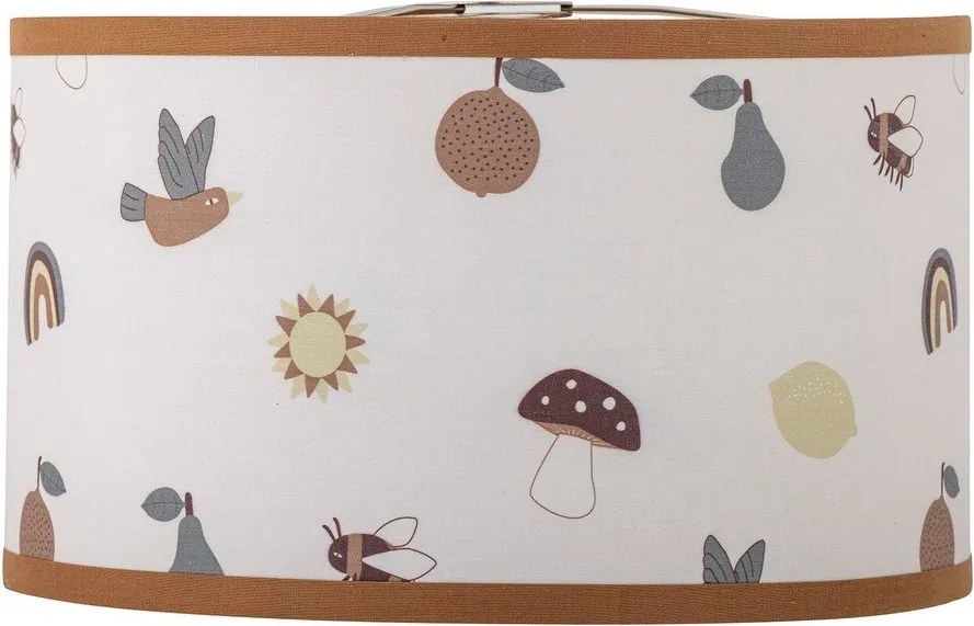 Biele/hnedé detské tienidlo s textilným tienidlom ø 34 cm Agnes – Bloomingville Mini