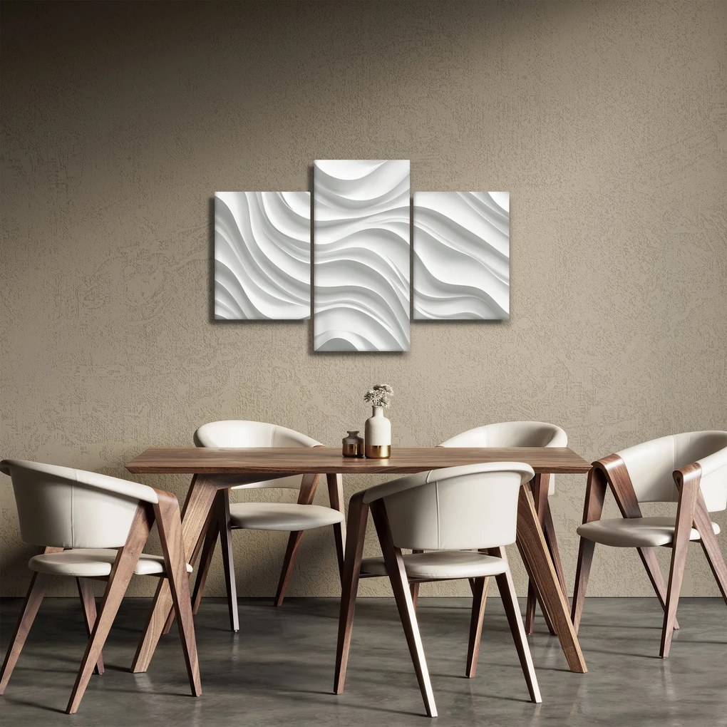 Obraz - 3D biele vlny (90x60 cm)