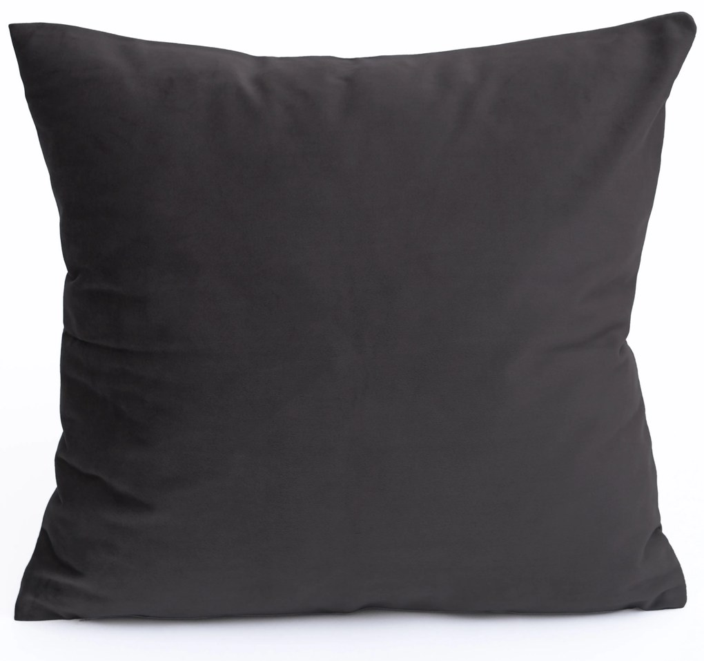 Zamatová obliečka na vankúš Cesar 40 x 40 cm - tmavo sivá