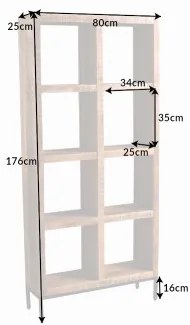 Knižnica/Regál 42377 80cm Drevo Mango  - Komfort-nábytok