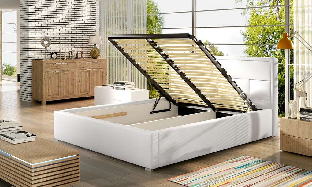 Čalúnená manželská posteľ s roštom Liza UP 180 - svetlosivá (Sawana 21)