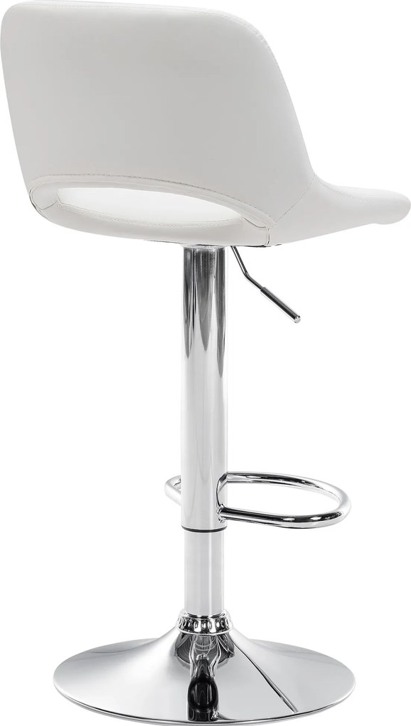 Barová stolička Camden - koženka, chróm rám - Biela
