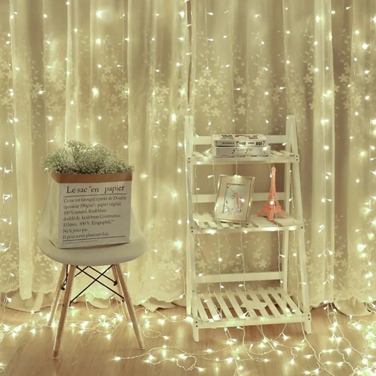 VOLTRONIC® 59571 Vianočné osvetlenie - svetelný záves - 3x3 m studená biela 300 LED