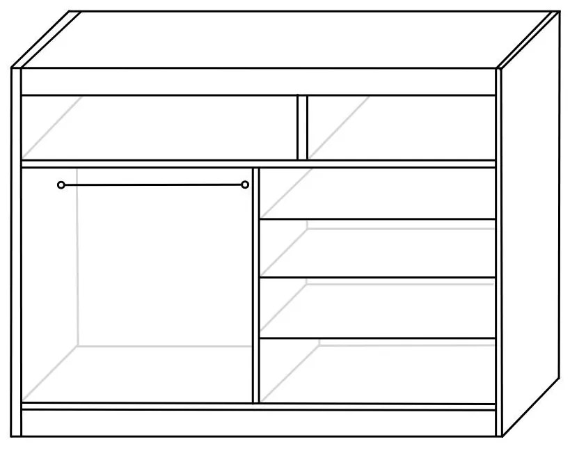 Posuvná skriňa so zrkadlom LIMBA - Sonoma / nie