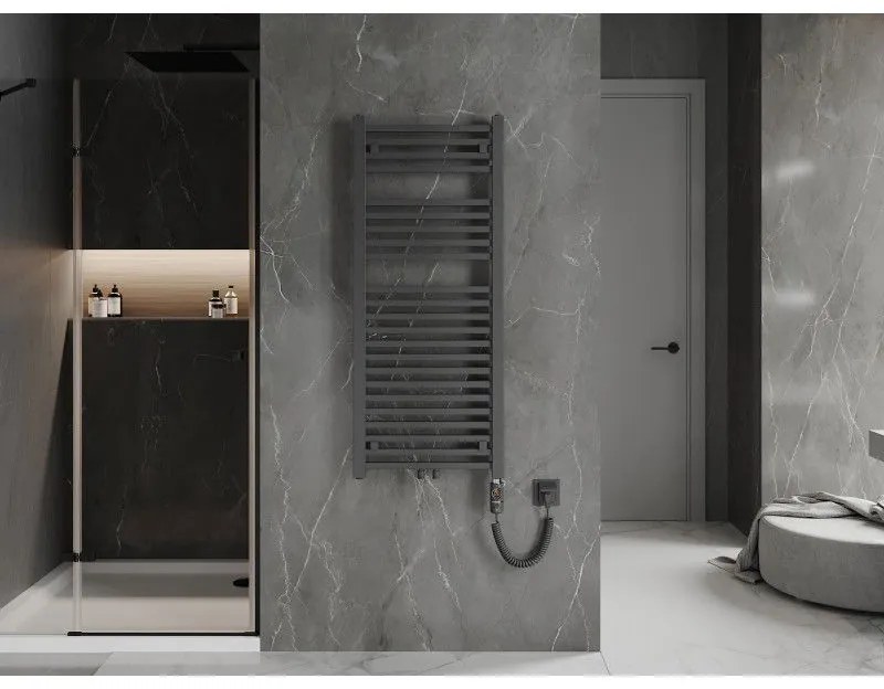 Mexen Pluton, elektrické vykurovacie teleso 1200x500 mm + vykurovacia tyč 600 W, antracitová, W106-1200-500-2600-66