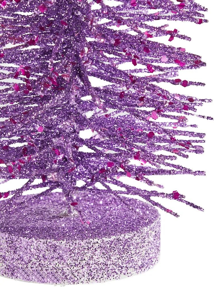 X-MAS Dekoračná jedľa trblietavá 28 cm - fialová