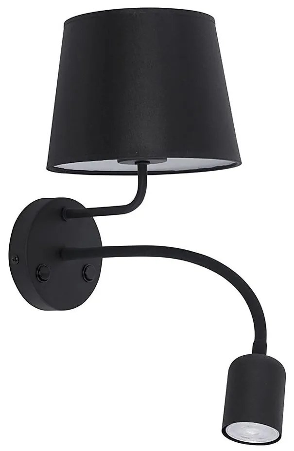 Nástenná lampa MAJA 1xE27/15W/230V + 1xGU10/10W/230V čierna