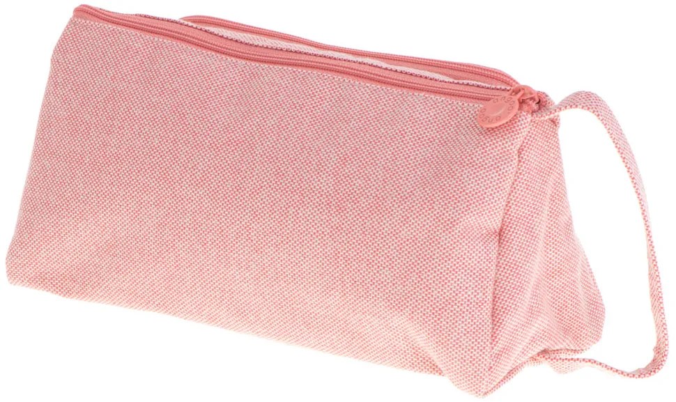 KIK Ružový školský peračník dvojitý vanity case - toaletný kufrík, priestranný 22x7x10cm