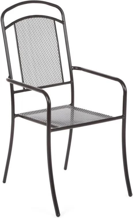 Záhradná kovová stolička Venezia - čierna