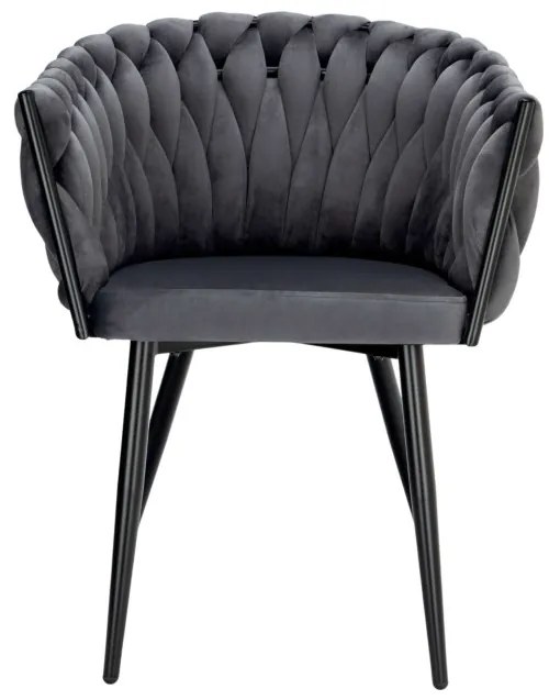 Jedálenská stolička COFTON zamatová, čierna / grafitová