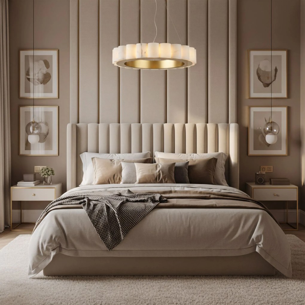 Toolight Toolight, LED stropné svietidlo 50cm, 27W, diaľkové ovládanie, APP1801-CP, zlatá matná-imitácia kameňa, OSW-05979