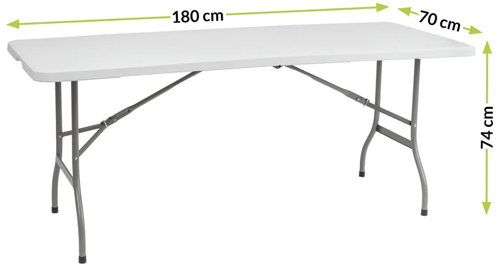 Cateringový skladací set Vivas 1+2L 180x70 cm - sivá / biela