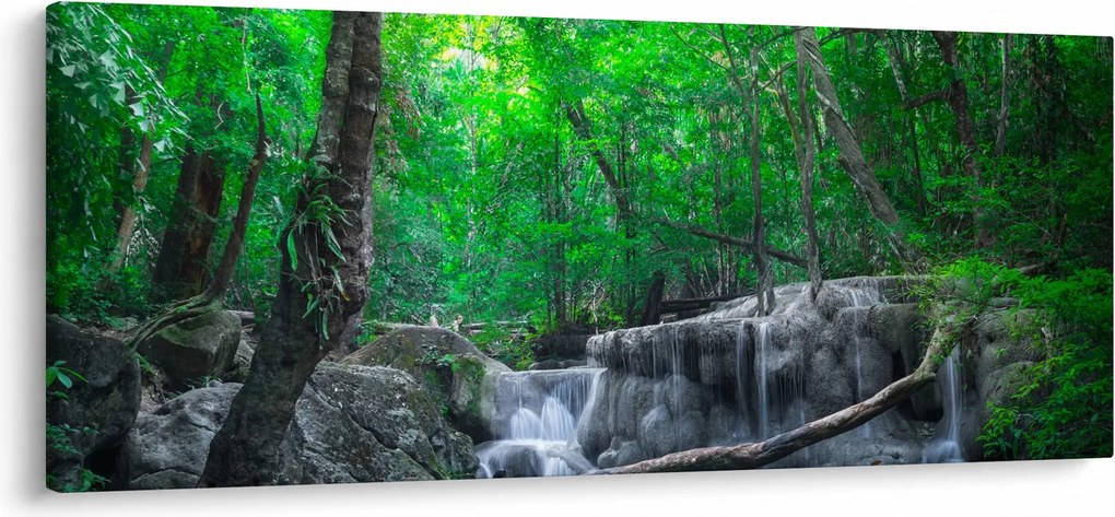 Obraz - Vodopád Erawan, Kanchanaburi, Thajsko (120x50 cm)