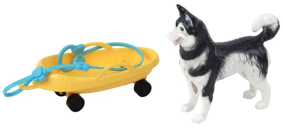 Lean Toys Bábika Anlily so psíkom Husky