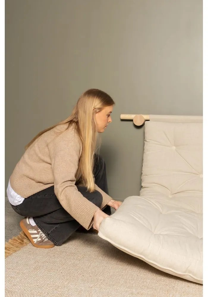 Ľanová rozkladacia pohovka v prírodnej farbe 135 cm Hooked – Karup Design