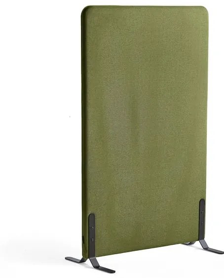 Paraván ZONE, 1360x800x46 mm, látka Hush, čierne nožičky, forest green