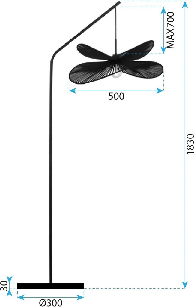 Toolight Toolight, lampa na postavenie 1xE27, APP1835-1F, čierna, OSW-00638