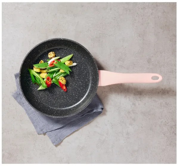 Silvercrest® Hliníková panvica, Ø 28 cm, bledoružová + Hliníková panvica, Ø 24 cm, bledoružová (800011902)