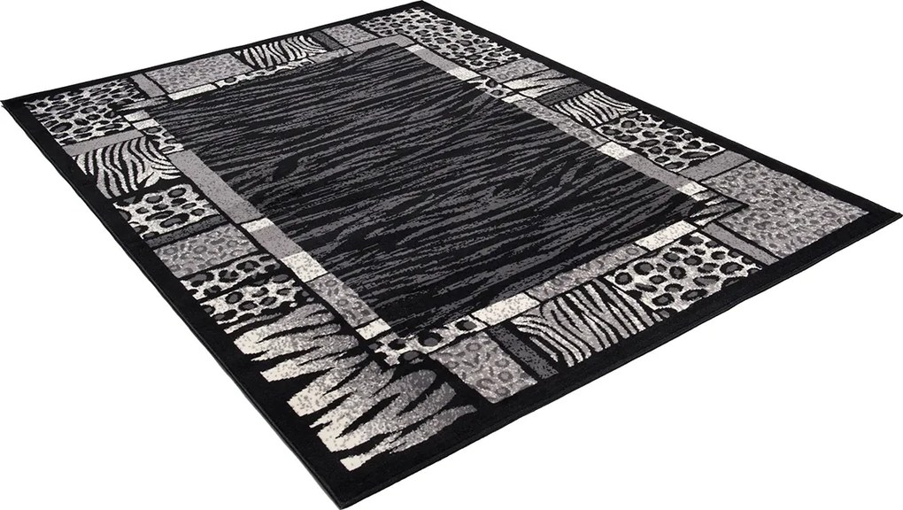 TA Koberec J316B BLACK CHEAP PP CRM Sivý Obdĺžnikový Rozmer: 120x170 cm