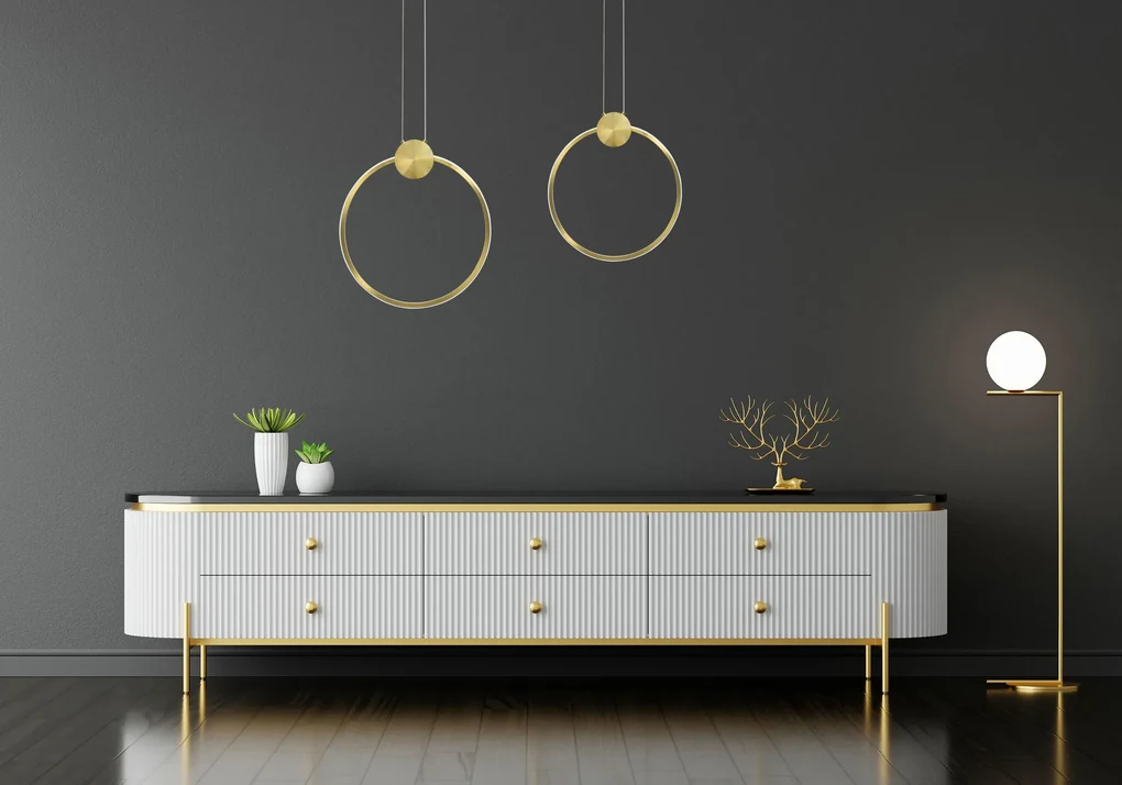 Toolight Toolight, LED stropné svietidlo 50cm 23W 4000K APP1399-CP, zlatá lesklá, OSW-00957