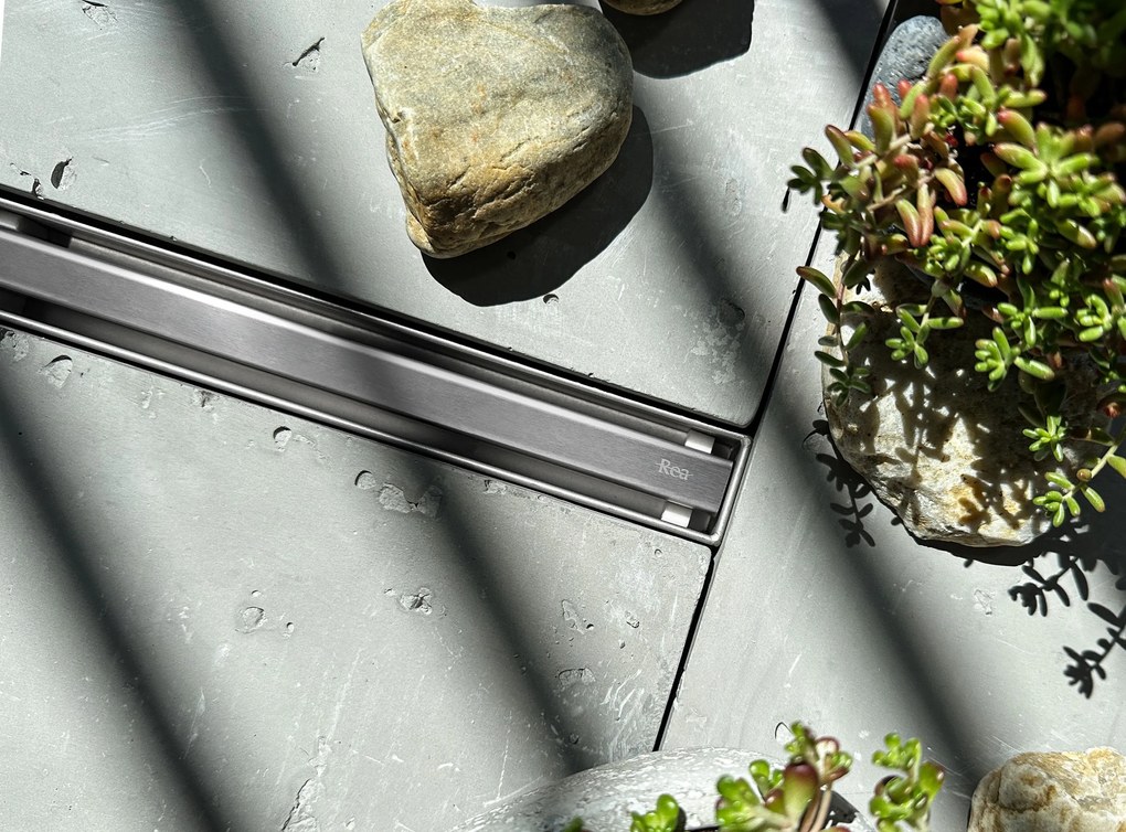 Rea Neox Slim Pro, odtokový sprchový žľab 80 cm, brúsená oceľ, REA-G5802
