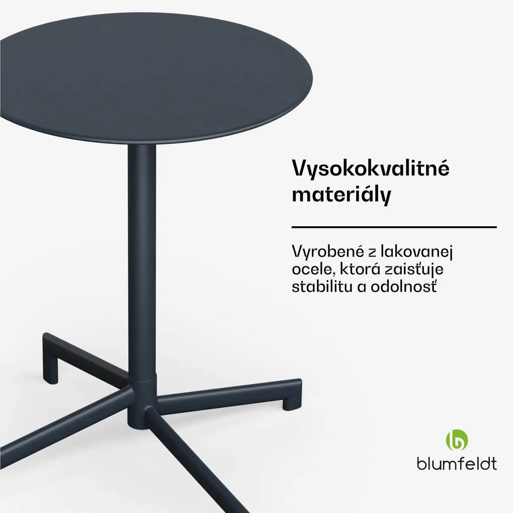 Blumfeldt UrbanEdge bistro stôl, barový stôl, 60 cm, skladací, prášková farba, odolný voči poveternostným vplyvom
