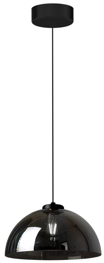 Závesné svietidlo Gamma, 1x grafitové sklenené tienidlo, b