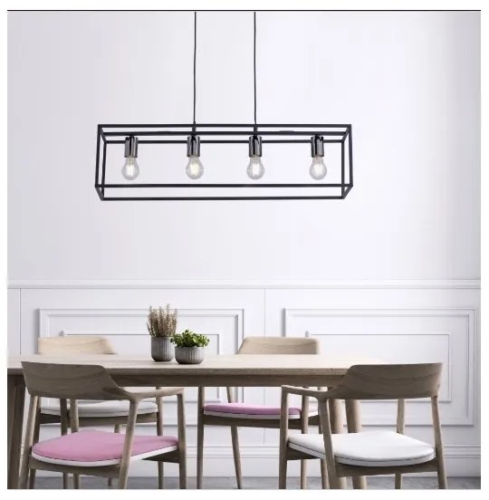 Leuchten Direkt 15854-18 - Luster na lanku FABIO 4xE27/60W/230V