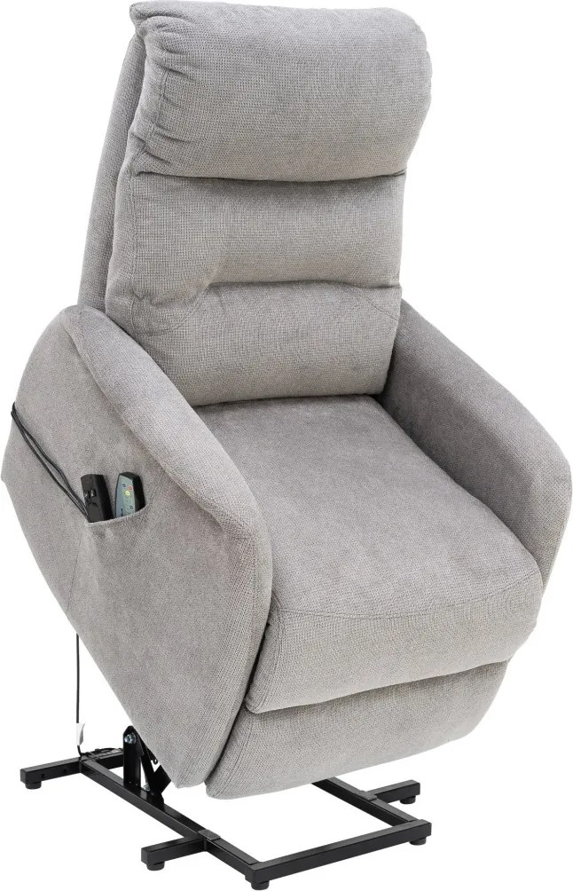 Masážne kreslo s polohovaním Legacy, šedá látka