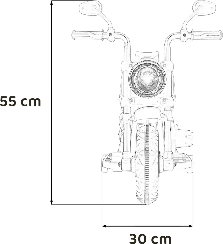 Ramiz Elektrická motorka Chopper FASTER na batérie pre deti modrá + FM rádio + audio panel + LED