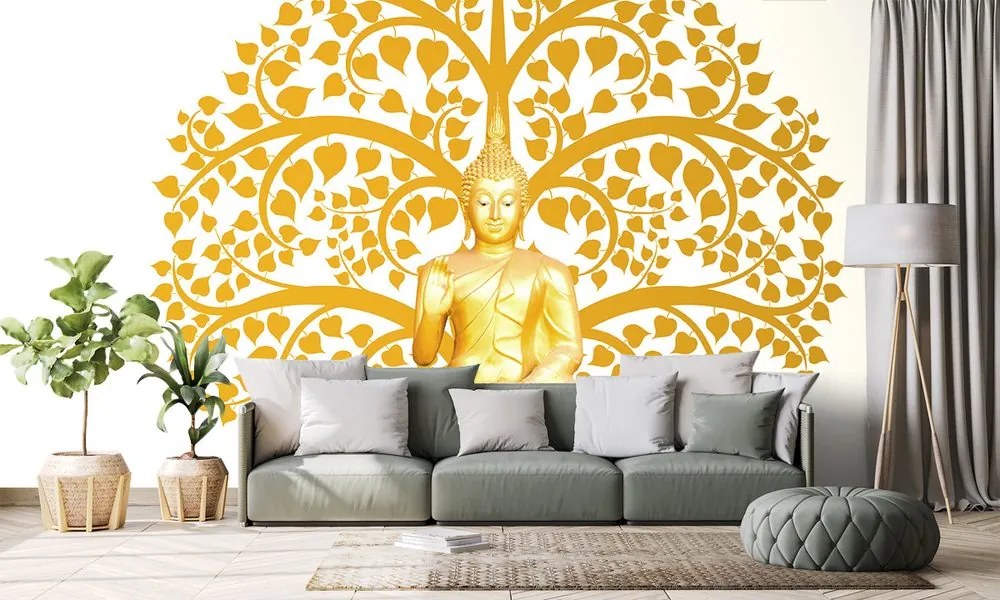 Originálna tapeta zlatý Budha pri strome života