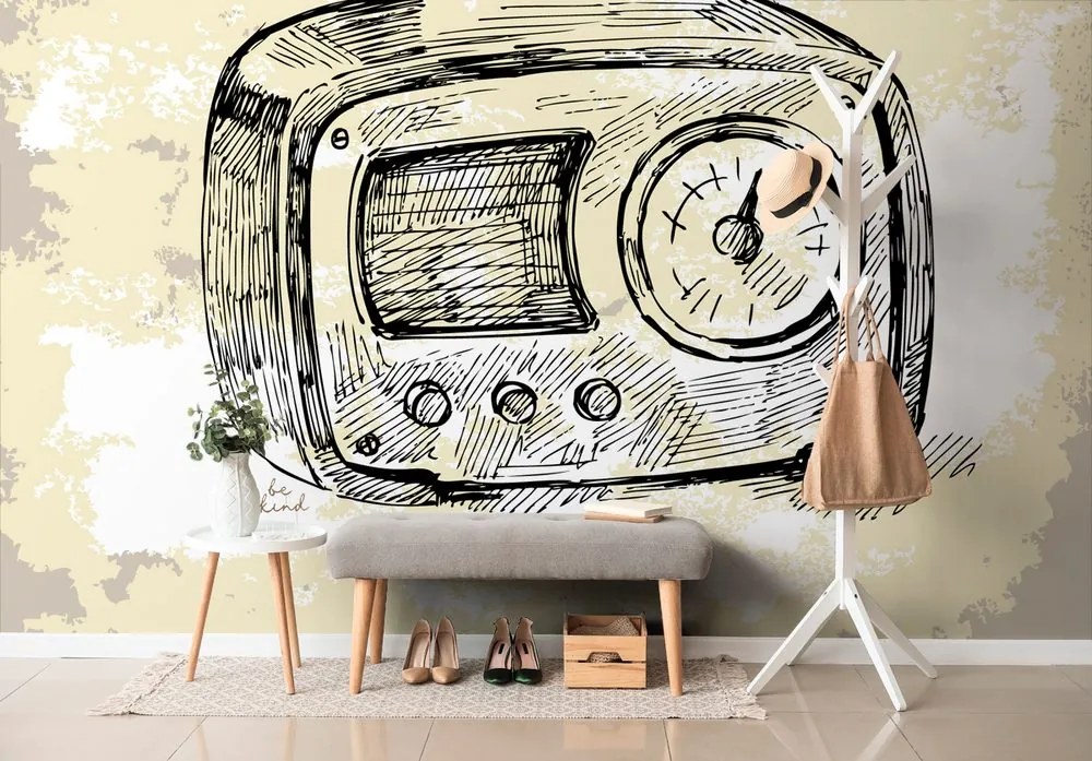 Samolepiaca tapeta retro elektronika