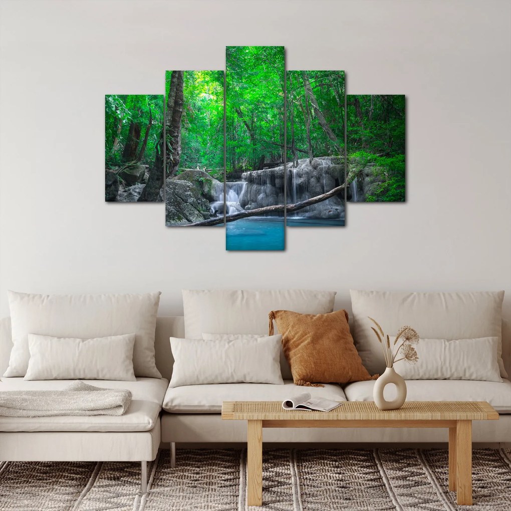 Obraz - Vodopád Erawan, Kanchanaburi, Thajsko (150x105 cm)