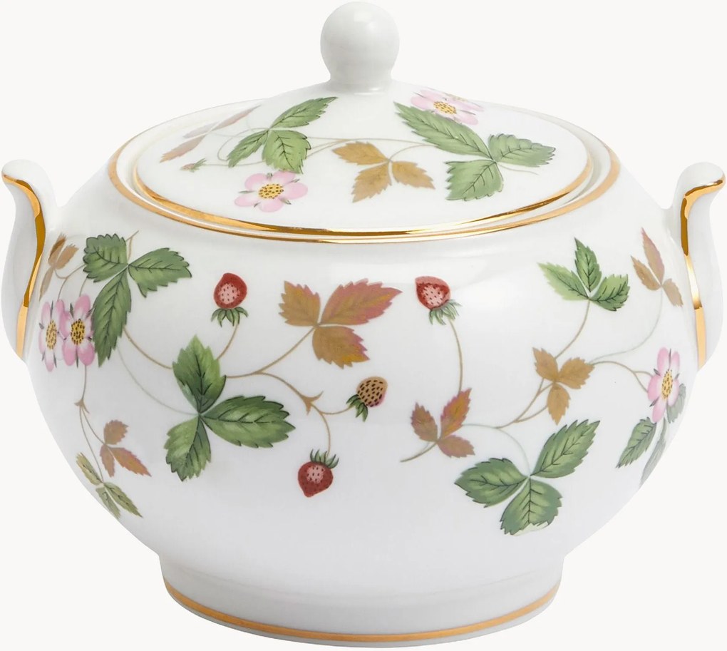 Cukornička z jemného kostného porcelánu Wild Strawberry